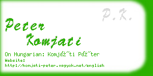 peter komjati business card